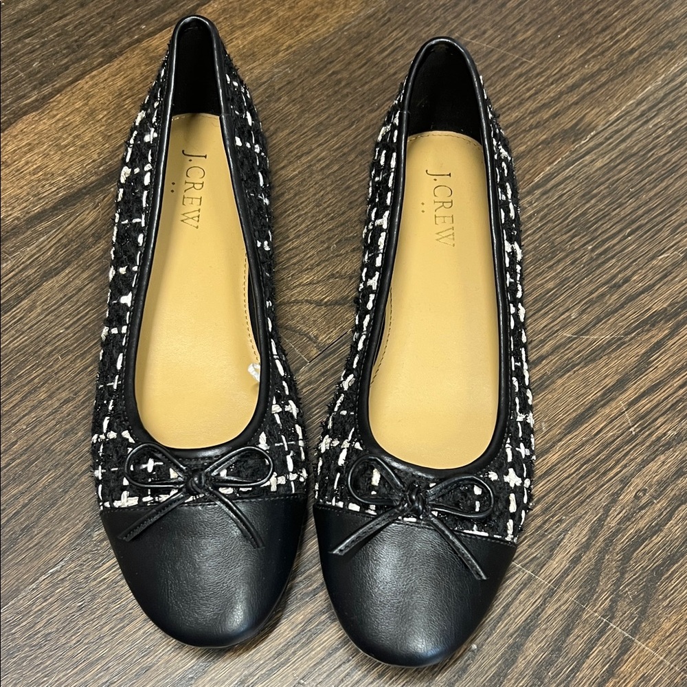 J. Crew Factory tweed flats